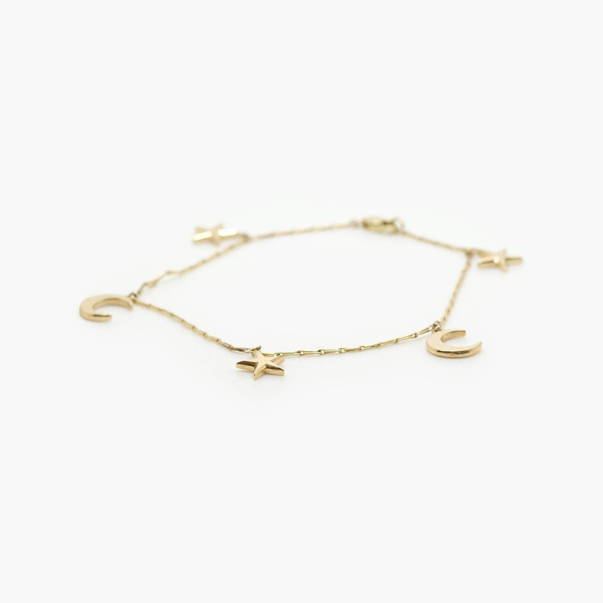 9 Carat Gold Moon & Stars Bracelet - Jordans Jewellers