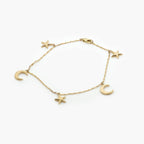9 Carat Gold Moon & Stars Bracelet - Jordans Jewellers