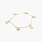 9 Carat Gold Moon & Stars Bracelet - Jordans Jewellers