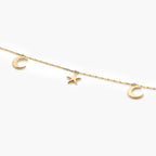 9 Carat Gold Moon & Stars Bracelet - Jordans Jewellers