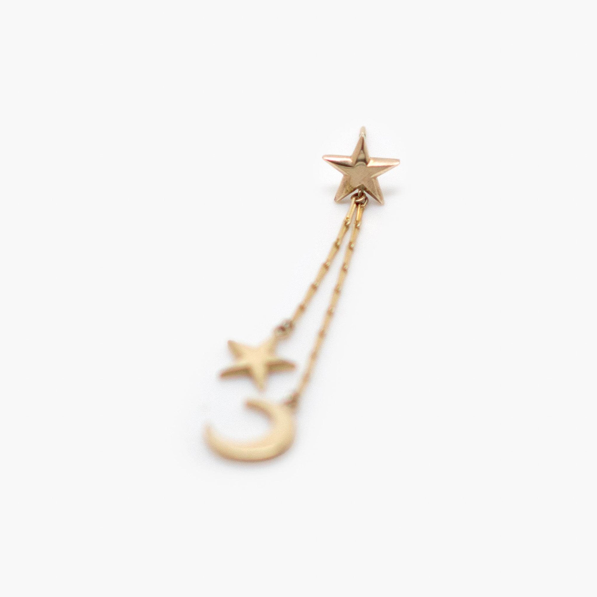 9 Carat Gold Moon & Stars Drop Earrings - Jordans Jewellers