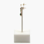 9 Carat Gold Pear Shaped Emerald & Diamond Drop Earrings - Jordans Jewellers