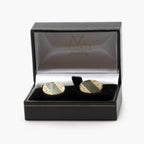 Pre-Owned 9 Carat Gold Plain & Engraved Cufflinks - Jordans Jewellers