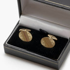 Pre-Owned 9 Carat Gold Plain & Engraved Cufflinks - Jordans Jewellers