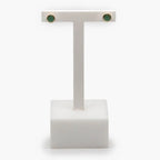 9 Carat Gold Round Emerald Rubover Stud Earrings - Jordans Jewellers