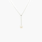 9 Carat White Gold Pearl & Diamond Drop Necklace - Jordans Jewellers