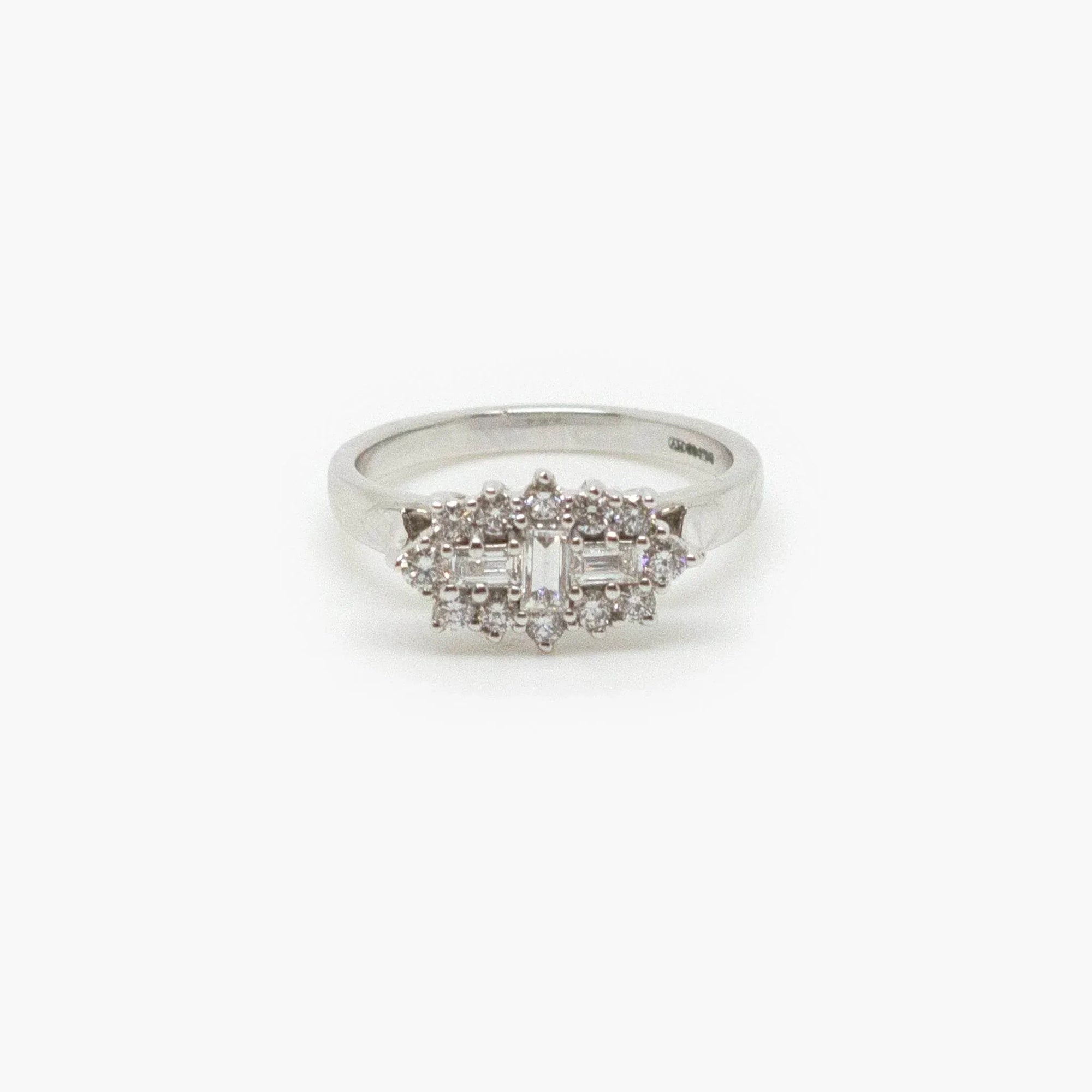 9 Carat White Gold & Diamond Boat Ring - Jordans Jewellers