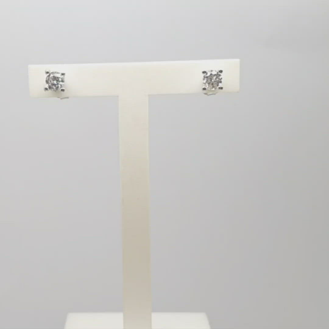 Jordans Jewellers 9ct white gold 0.50ct diamond stud earrings - Alternate shot 1  - Video 1