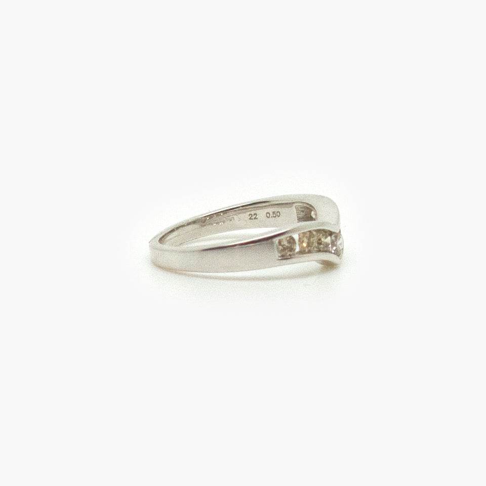 9 Carat White Gold & 0.50 Carat Diamond Wishbone Ring - Jordans Jewellers