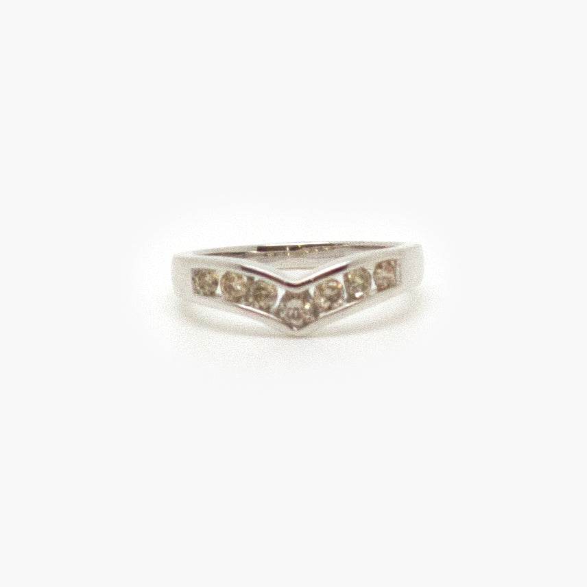 9 Carat White Gold & 0.50 Carat Diamond Wishbone Ring - Jordans Jewellers