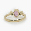 Almandine Garnet & Pearl Three Stone Ring
