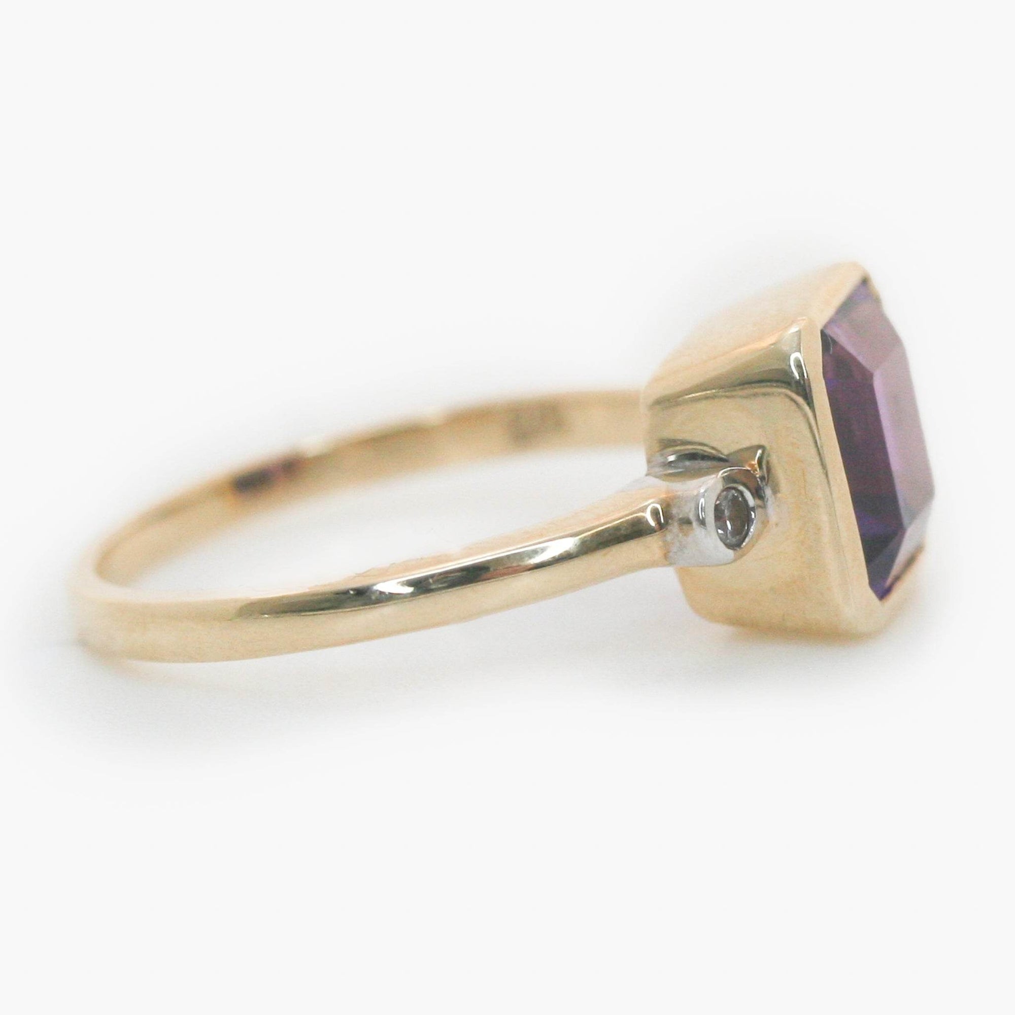 Amethyst & Diamond 9ct Gold Ring - Jordans Jewellers