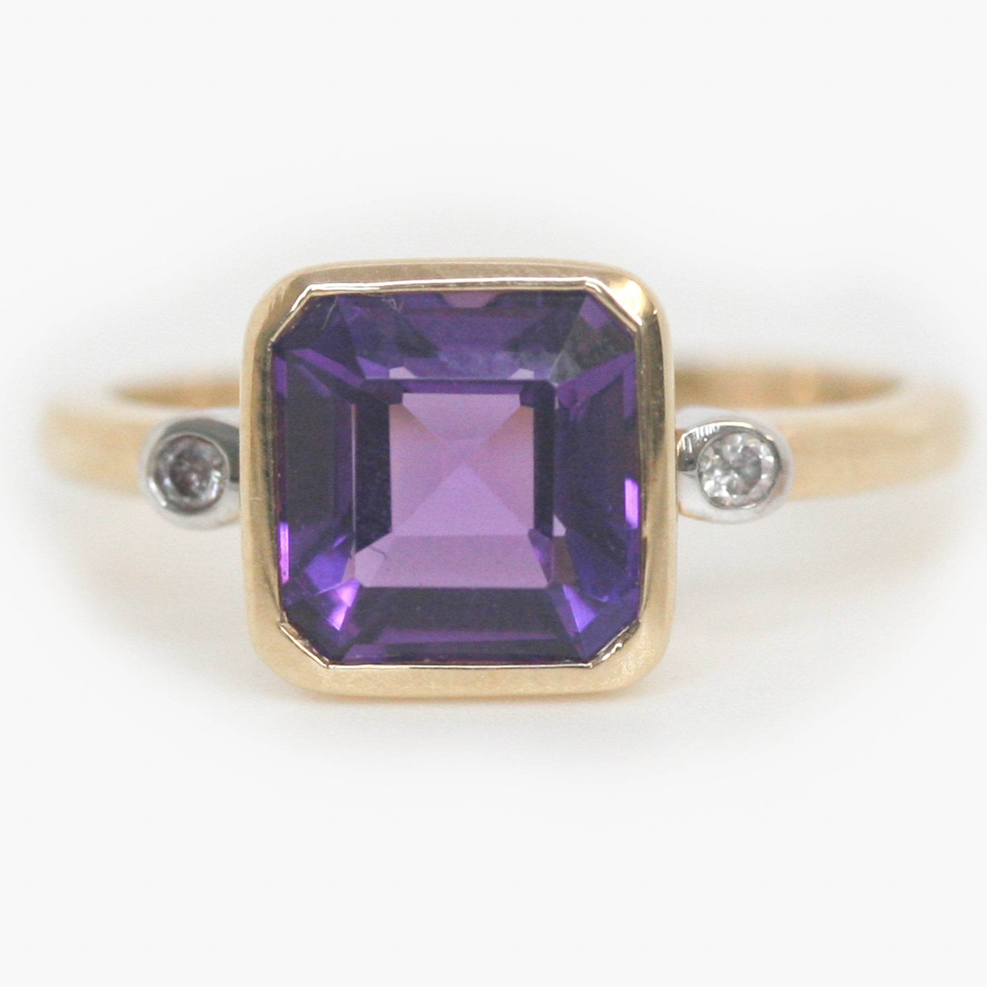 Amethyst & Diamond 9ct Gold Ring - Jordans Jewellers