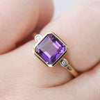 Amethyst & Diamond 9ct Gold Ring - Jordans Jewellers