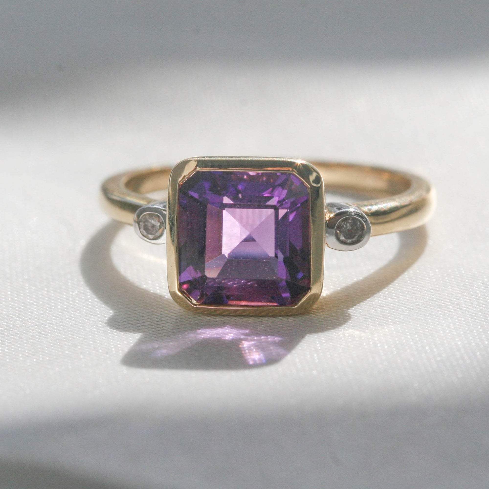 Amethyst & Diamond 9ct Gold Ring - Jordans Jewellers