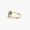 Antique Art Deco Emerald & Diamond Triple Cluster Ring