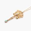 Antique Art Nouveau Opal & Diamond Lavalier Pendant Necklace