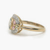 Aquamarine, Pink Topaz, Peridot & Diamond Art Deco Style Ring - side view