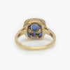 Art Deco Style Blue Sapphire & Diamond Ring - back view