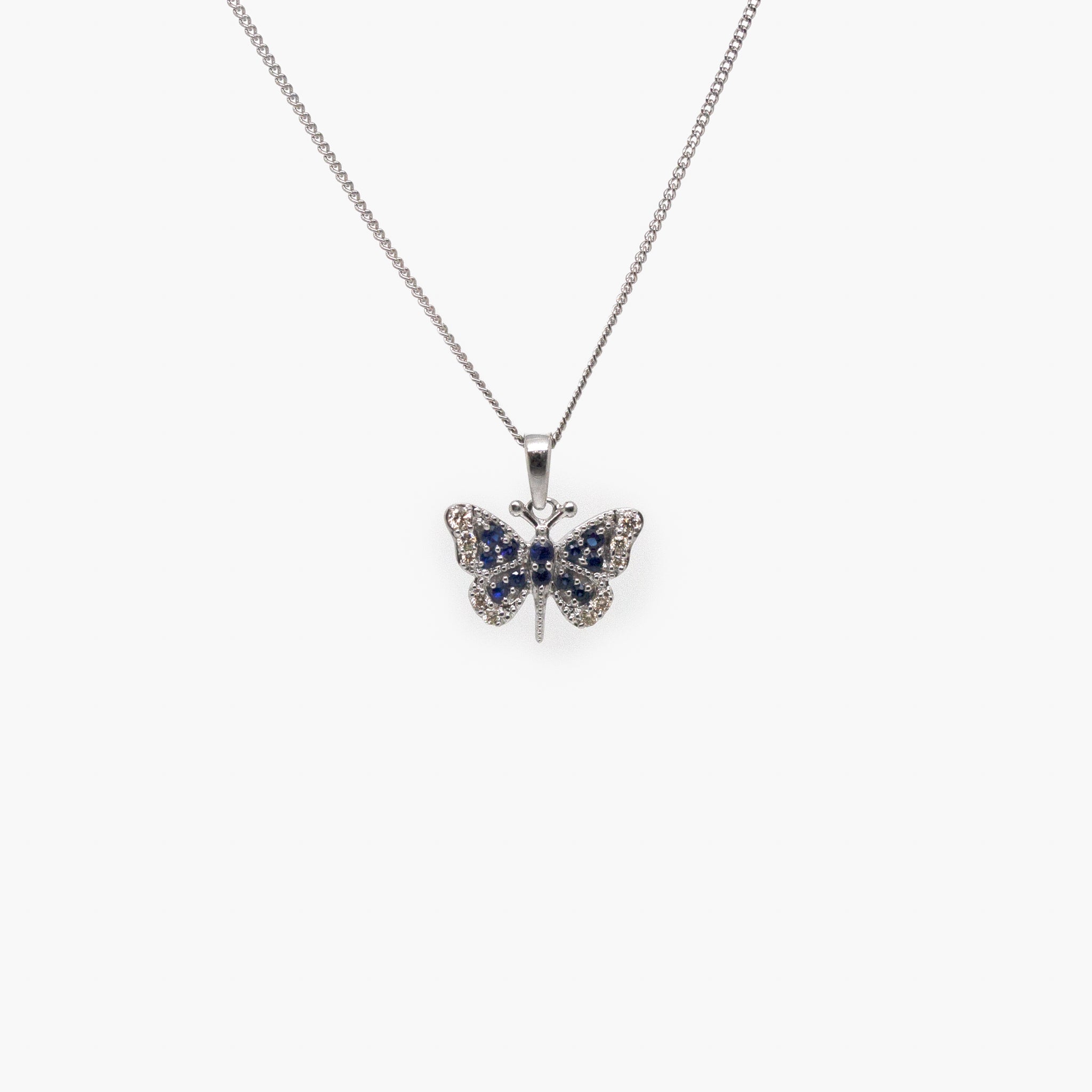 Blue Topaz Butterfly Necklace, 0.18ct Blue Topaz Pendant, Sterling Silver  925, Natural Stones , December Birthstone - Etsy