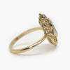 Blue Topaz & Sapphire Filigree Art Deco Style Ring - right side 