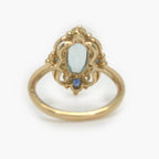 Blue Topaz & Sapphire Filigree Art Deco Style Ring - Jordans Jewellers