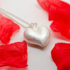 Brushed Silver Heart Pendant Necklace