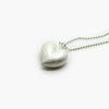 Brushed Silver Heart Pendant Necklace