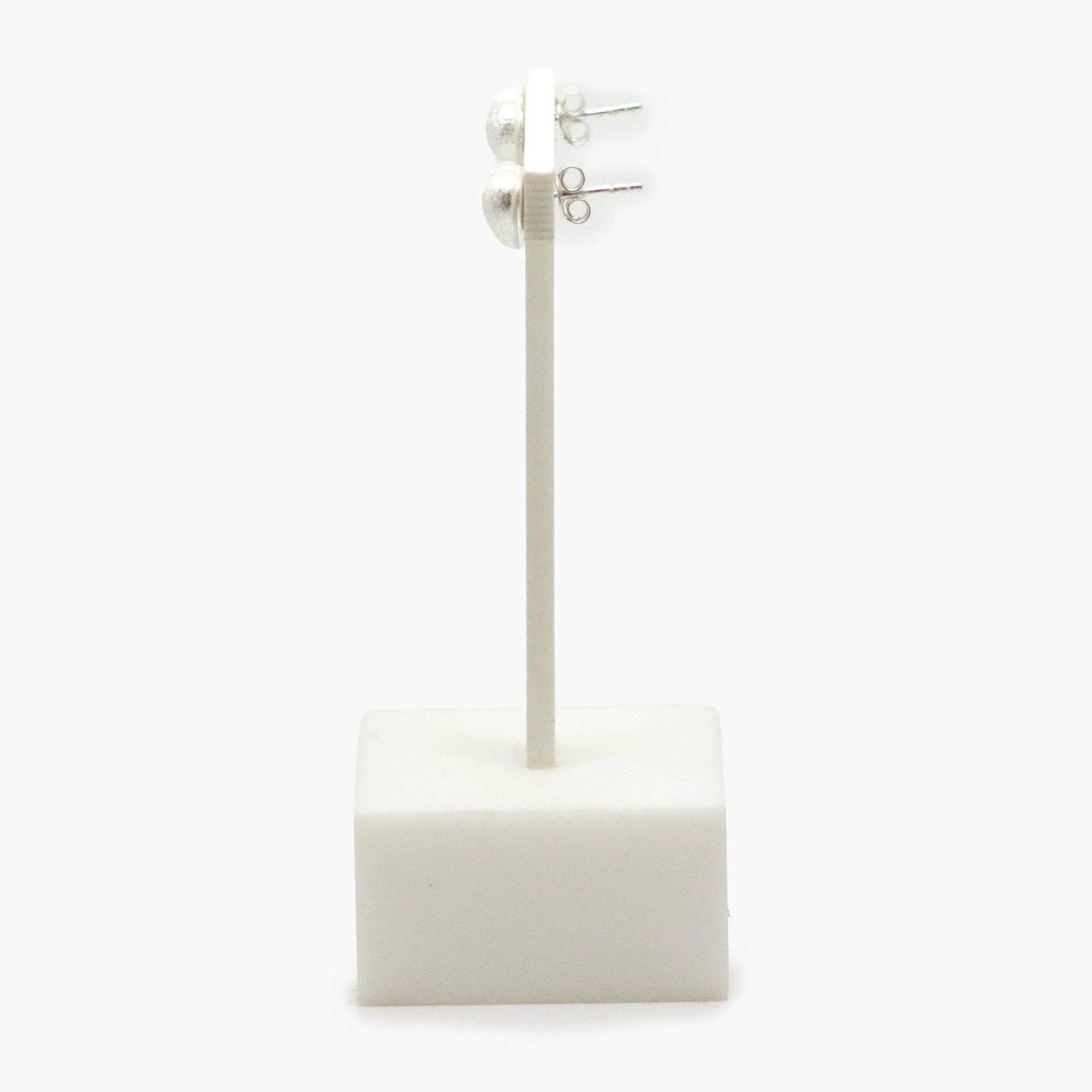 Brushed Silver Heart Stud Earrings - Jordans Jewellers