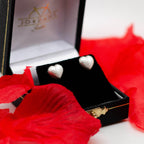 Brushed Silver Heart Stud Earrings - Jordans Jewellers