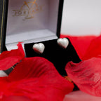 Brushed Silver Heart Stud Earrings - Jordans Jewellers