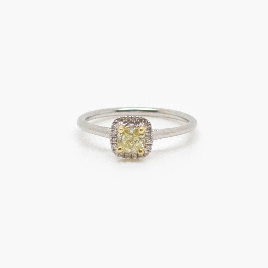 Cushion Cut Yellow Diamond Cluster Ring - Jordans Jewellers