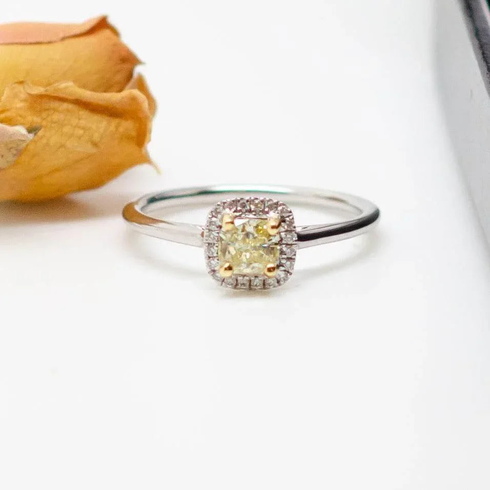 Cushion Cut Yellow Diamond Cluster Ring - Jordans Jewellers