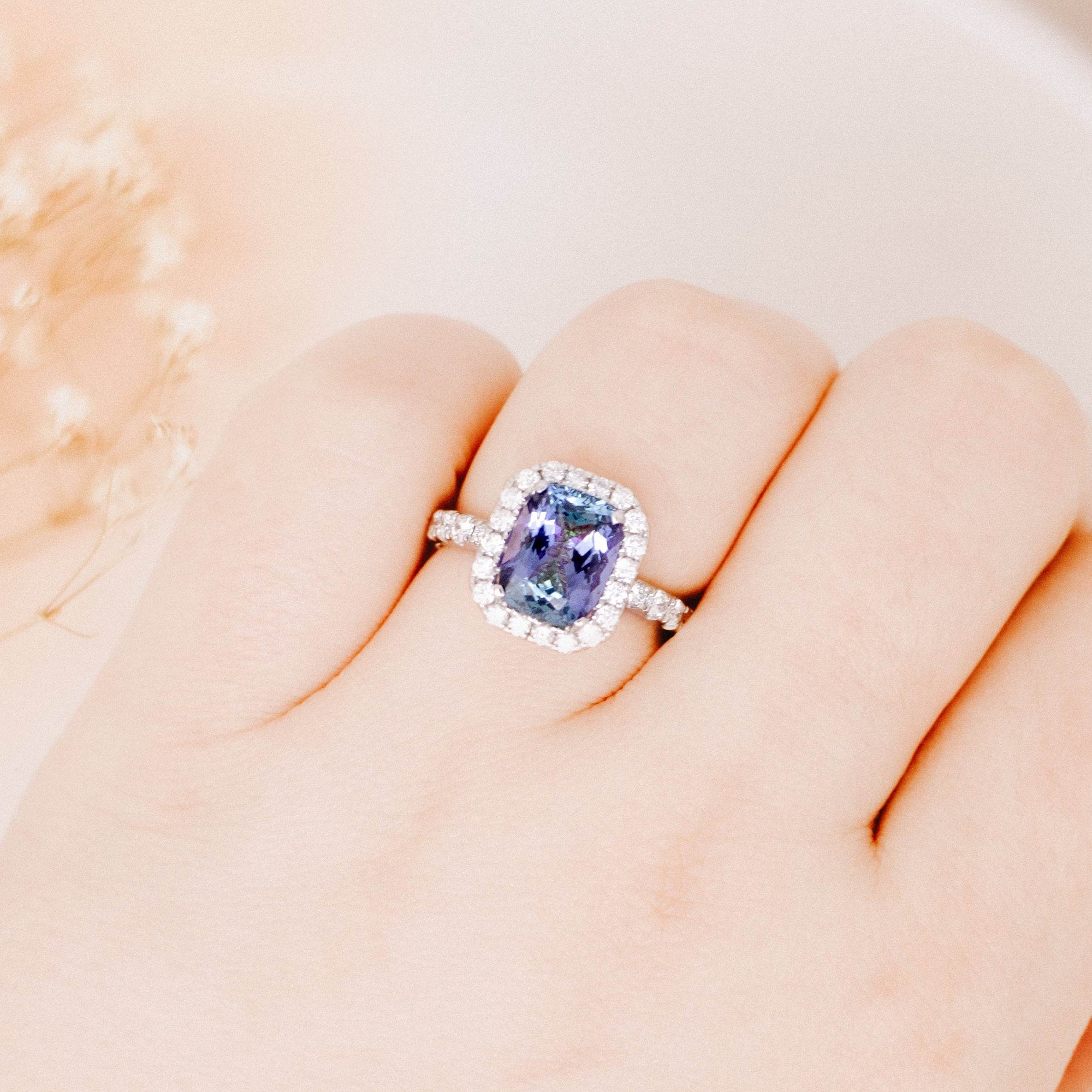 Green Tanzanite & Diamond Ring - Jordans Jewellers