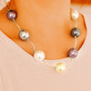 Jordans Jewellers silver multicoloured shell pearl necklace - Alternate shot 1 - Model shot 1