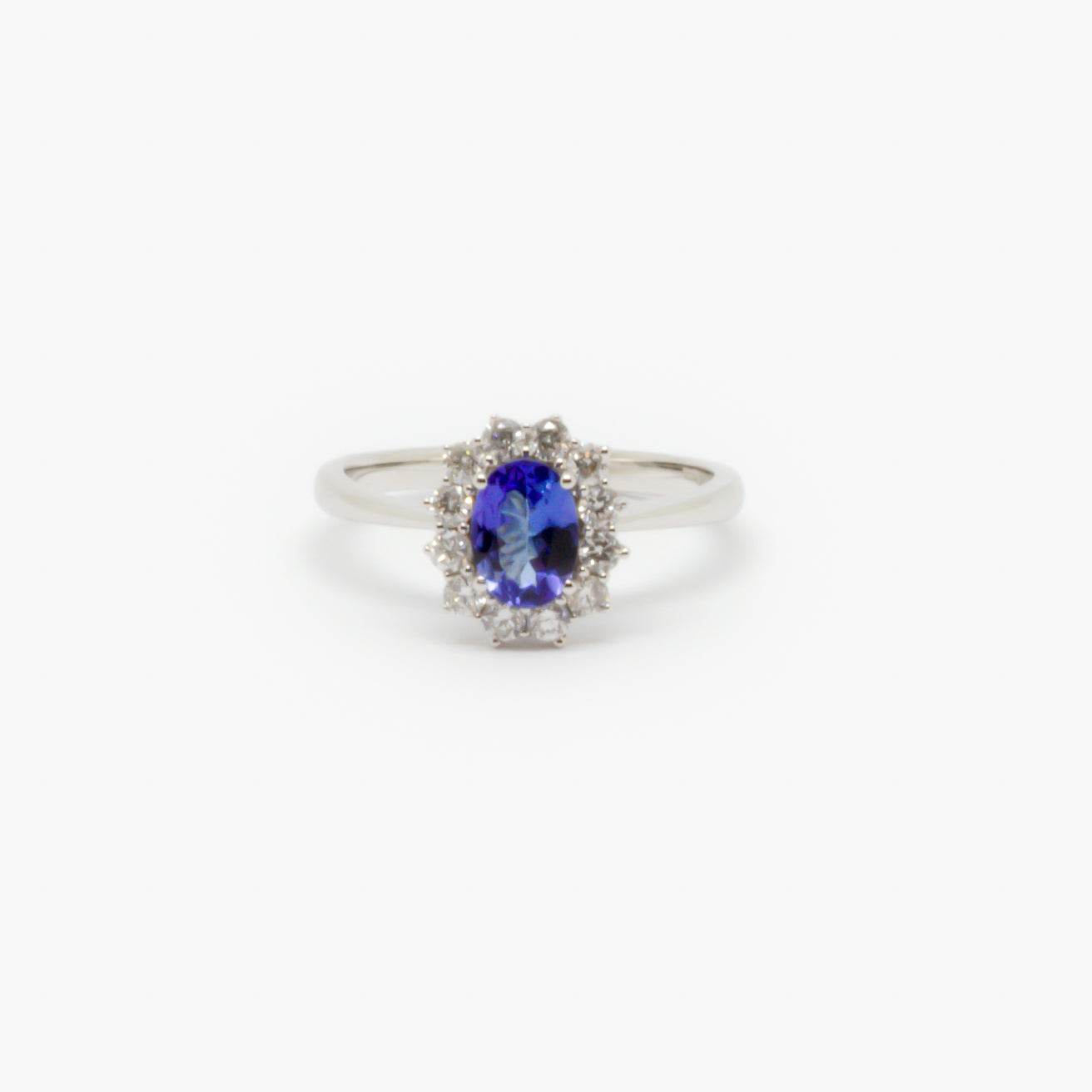 Tanzanite & Brilliant-Cut Diamond Cluster Ring - Jordans Jewellers