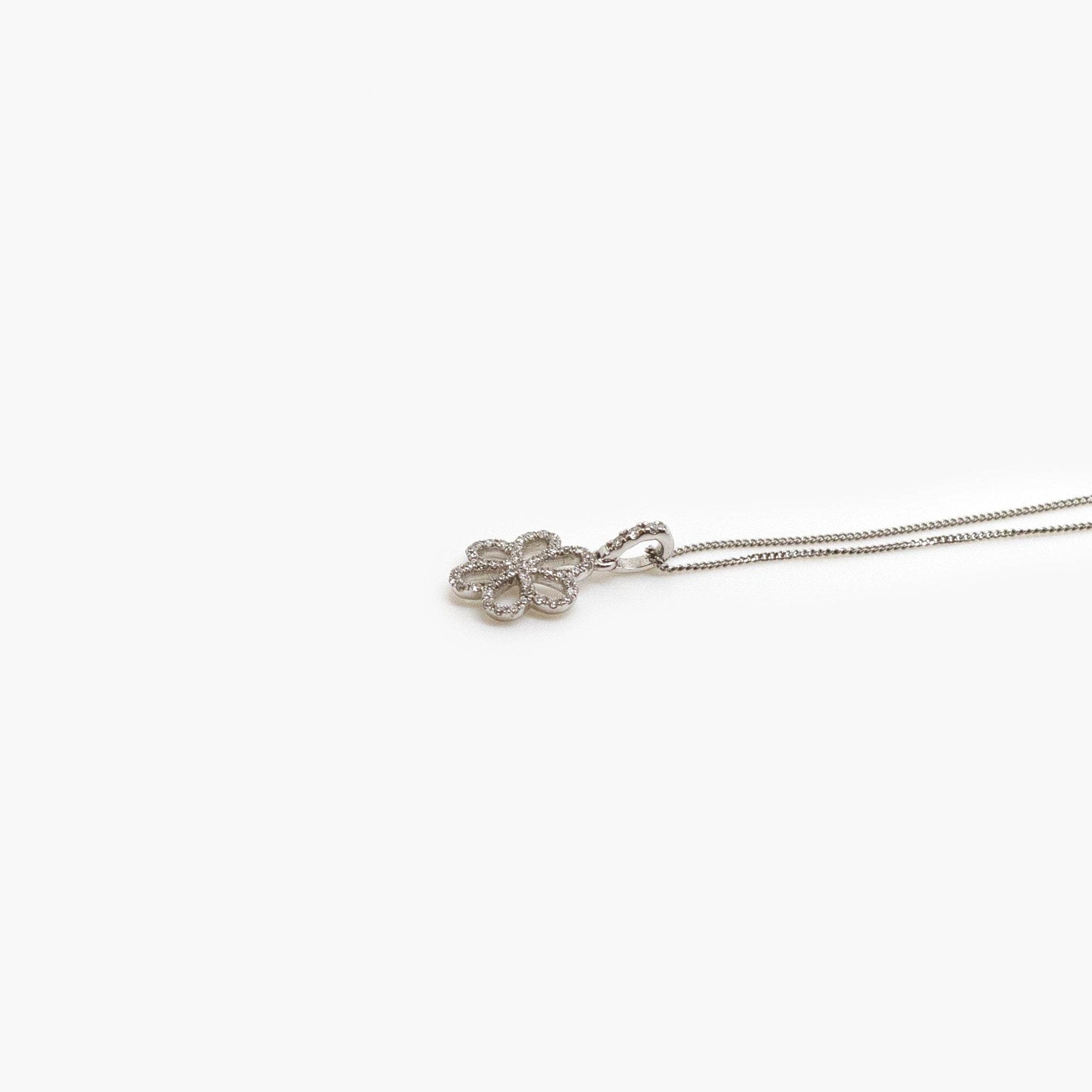 Diamond Flower Pendant Necklace - Jordans Jewellers