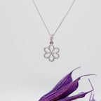 Diamond Flower Pendant Necklace - Jordans Jewellers