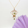 Early 20th Century Peridot & Seed Pearl Pendant Necklace