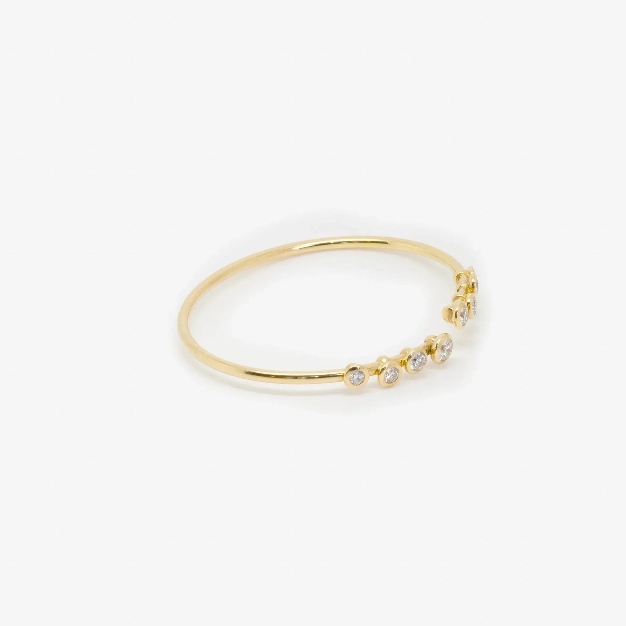 NEW 18 Carat Yellow Gold Eight Diamond Bubble Bangle - Jordans Jewellers