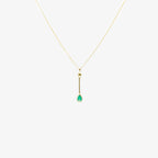 Emerald Pear Rubover Drop Pendant Necklace - Jordans Jewellers