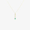 Jordans Jewellers 9ct yellow gold emerald pear rubover drop pendant necklace