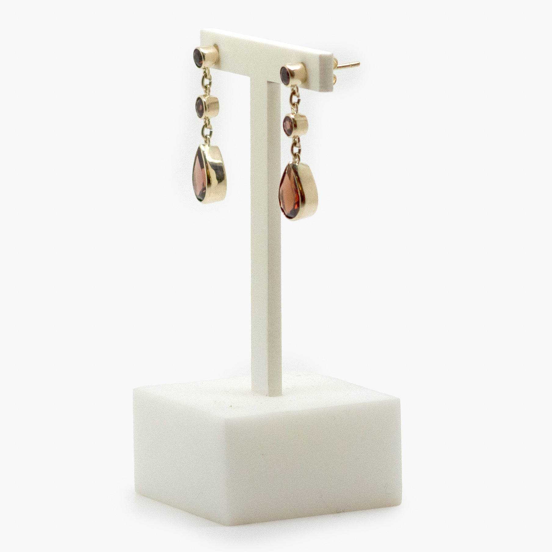 Garnet Triple Drop Earrings - Jordans Jewellers