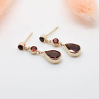 Garnet Triple Drop Earrings - Jordans Jewellers
