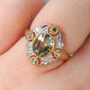 Green Amethyst & Diamond Art Deco Style Ring