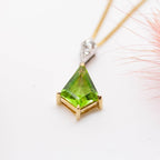 Kite Cut Peridot & Diamond Pendant Necklace - Jordans Jewellers