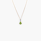 Kite Cut Peridot & Diamond Pendant Necklace - Jordans Jewellers