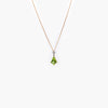 Kite Cut Peridot & Diamond Pendant Necklace