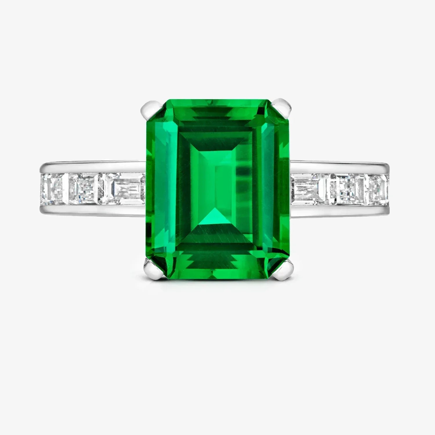 Lapidary 0.10x0.8cm Green Emerald Cut Ring - Jordans Jewellers