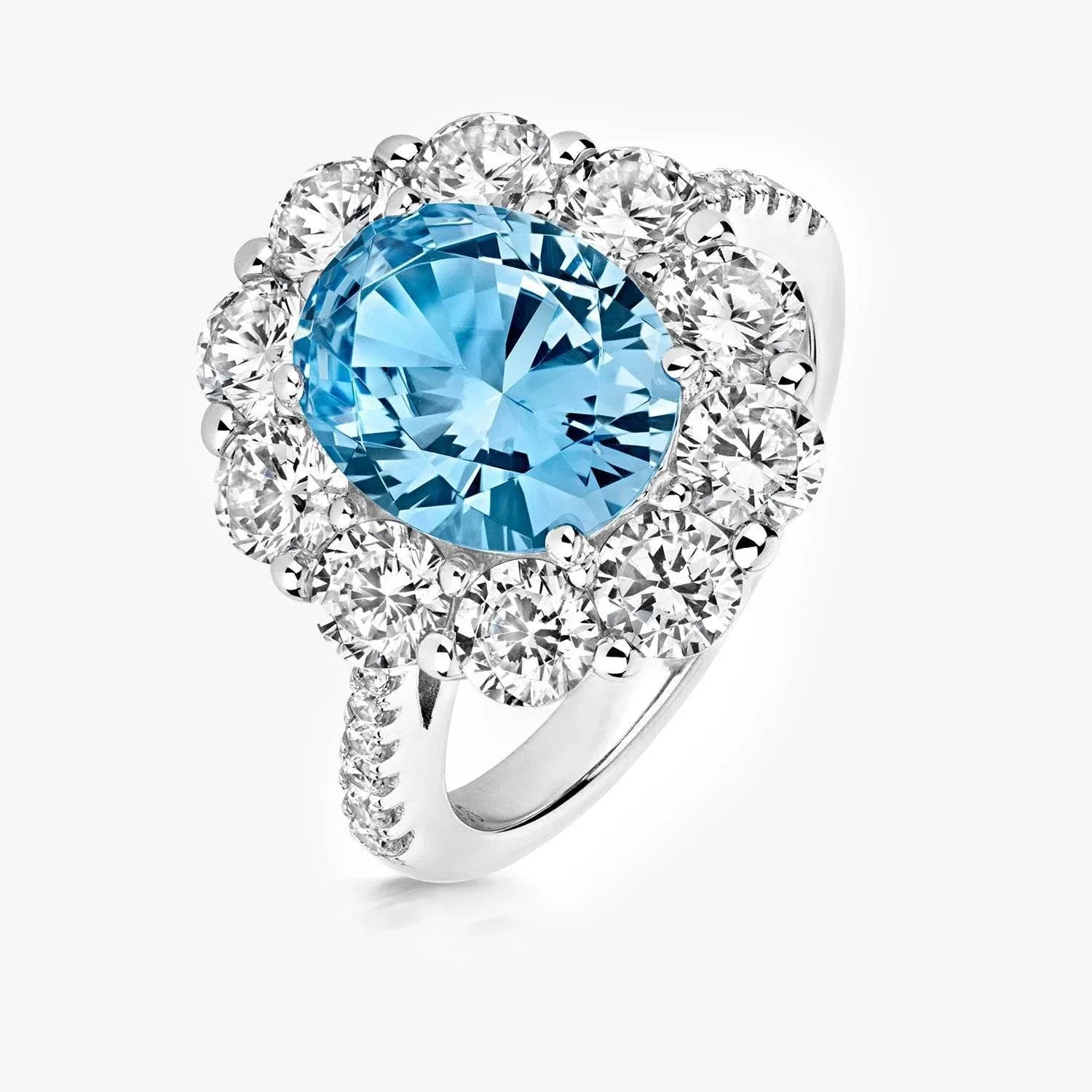 Lapidary Pale Blue & White Cluster Ring - Jordans Jewellers